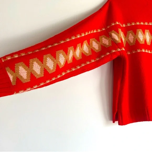 Anthropologie Tinsley Premium Cashmere Intarsia Knit Sweater Size XS Sweaters